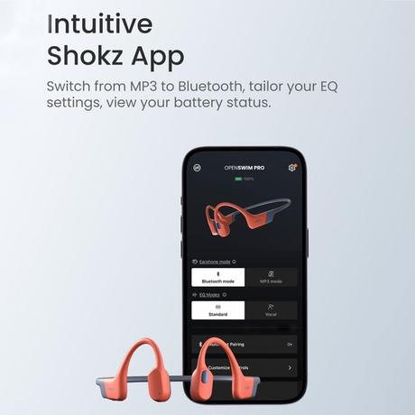 SHOKZ Bluetooth Headphone Open Swim Pro, Red-4