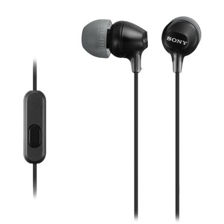 Sony MDR-EX15AP Wired Earphone with Mic, Secure-fitting Silicone Earbuds (Black)-0