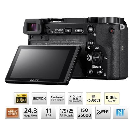 Sony Alpha ILCE 6000Y 24.3 MP Mirrorless Digital SLR Camera with 16-50 mm and 55-210 mm Zoom Lenses (APS-C Sensor, Fast Auto Focus, Eye AF) - Black-4