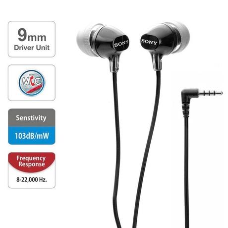 Sony MDR-EX14AP Wired Earphone with Mic, Secure-fitting silicone earbuds with 1 Year warranty(Black)-7
