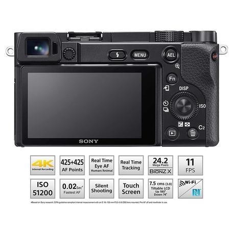 Sony Alpha ILCE 6100Y 24.2 MP Mirrorless Digital SLR Camera with 16-50 mm and 55-210mm Power Zoom Lens (APS-C Sensor, Fast Auto Focus, Real-time Eye AF, Real-time Tracking, 4K Vlogging Camera & Tiltable screen)-4