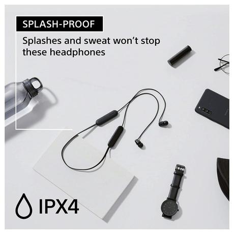 Sony WI-C100 Wirless Neckband Earphone with Up to 25 Hours of Battery Life, hands-free calling, IPX4 rating with Splash and Sweat-Proof, Voice assistant compatible, Black-4
