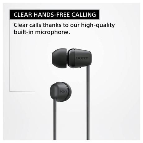 Sony WI-C100 Wirless Neckband Earphone with Up to 25 Hours of Battery Life, hands-free calling, IPX4 rating with Splash and Sweat-Proof, Voice assistant compatible, Black-5