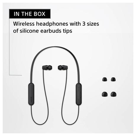 Sony WI-C100 Wirless Neckband Earphone with Up to 25 Hours of Battery Life, hands-free calling, IPX4 rating with Splash and Sweat-Proof, Voice assistant compatible, Black-6