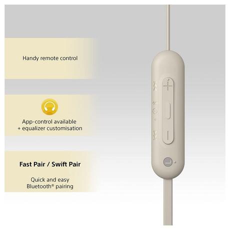 Sony WI-C100 Wirless Neckband Earphone with Up to 25 Hours of Battery Life, Taupe-7