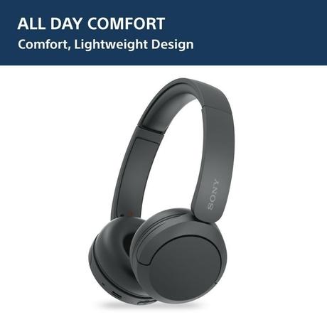 Sony WH-CH520, Wireless On-Ear Bluetooth Headphones with Mic, Up to 50 Hours of Playtime, Quick charging, Multipoint Connectivity, Fast Charge, Black-3
