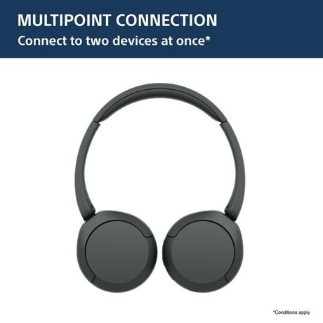 Sony WH-CH520, Wireless On-Ear Bluetooth Headphones with Mic, Up to 50 Hours of Playtime, Quick charging, Multipoint Connectivity, Fast Charge, Black-5