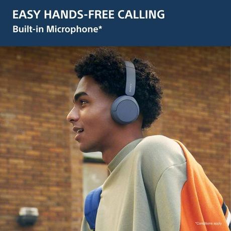 Sony WH-CH520, Wireless On-Ear Bluetooth Headphones with Mic, Up to 50 Hours of Playtime, Quick charging, Multipoint Connectivity, Fast Charge, Blue-3