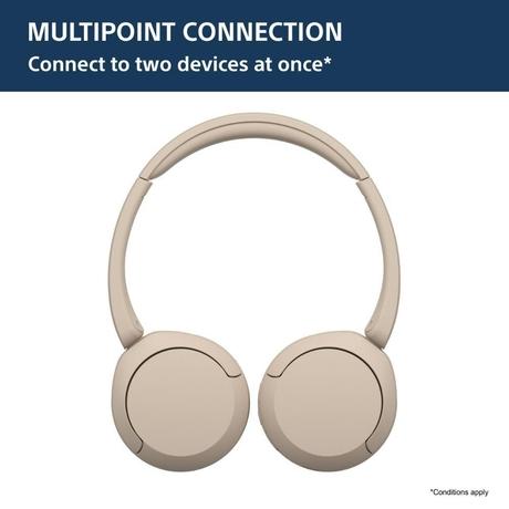 Sony WH-CH520, Wireless On-Ear Bluetooth Headphones with Mic, Up to 50 Hours of Playtime, Quick charging, Multipoint Connectivity, Fast Charge, Taupe-4