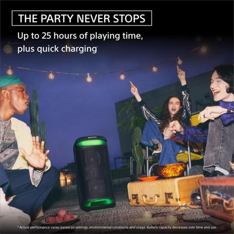 Sony SRS-XV500 X-Series Wireless Portable Bluetooth Party Speaker (IPX4 Splash-Proof with 25 Hrs Battery, Guitar / Karaoke Input, Quick Charge, Built-in Carrying Handle and Ambient Lights)-4