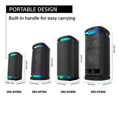 Sony SRS-XV500 X-Series Wireless Portable Bluetooth Party Speaker (IPX4 Splash-Proof with 25 Hrs Battery, Guitar / Karaoke Input, Quick Charge, Built-in Carrying Handle and Ambient Lights)-5