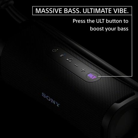 Sony ULT Field 1 Wireless Ultra Portable Bluetooth Compact Speaker with 12 hrs of Battery Life, IP67 Waterproof, Dustproof, Shockproof, Detachable Strap (ULT Button for Bass Boost) (SRS-ULT10) - Black-2