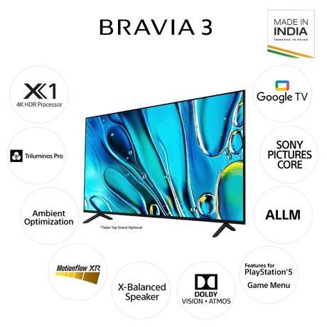 Sony BRAVIA 3 Series 139 cm (55 inches) 4K Ultra HD Smart LED Google TV, K-55S30, Black-2