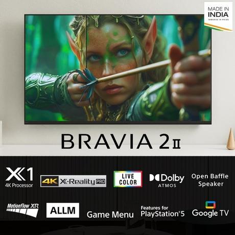 Sony 189 cm (75 inches) BRAVIA 2 4K Ultra HD Smart LED Google TV, K-75S25M2, Black-1
