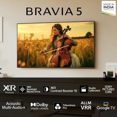 Sony 139 cm (55 inch) BRAVIA 5 4K Ultra HD AI Technology Smart Mini LED Google TV, K-55XR55A (Black)-1