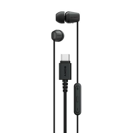 Sony IER-EX15C Wired in Ear Type C Earphone, In-Line remote for Volume & Mute Function with Mic, Tangle Free Serration Wire, Compatible with USB-C Devices, High Sound Quality (Black)-0