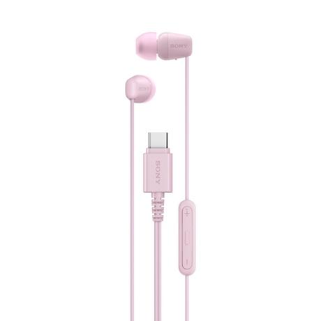 Sony IER-EX15C Wired in Ear Type C Earphone, In-Line remote for Volume & Mute Function with Mic, Tangle Free Serration Wire, Compatible with USB-C Devices, High Sound Quality (Pink)-0