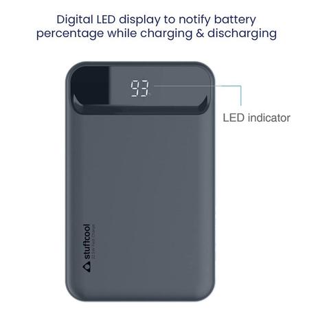 Stuffcool 10000 mAh Power Bank, PB9018W Grey-2