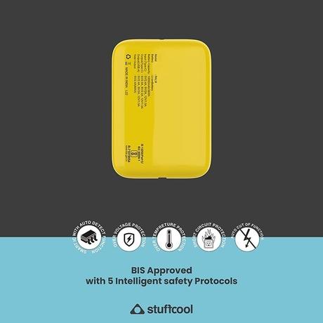 Stuffcool 10000 mAh Power Bank, Palm Smallest Yellow-2