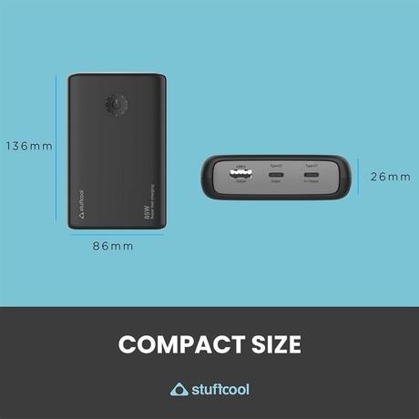 Stuffcool 20000 mAh Power Bank, Superpower Black-6