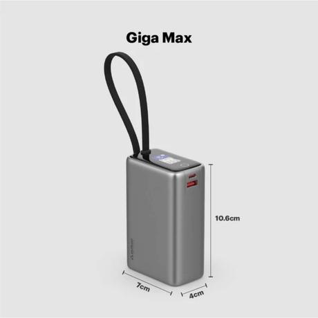 Stuffcool Giga Max 25000 mAh QCPD PB + Type-C Cable Power Bank, Grey, PBGIGAMAXGRY-2