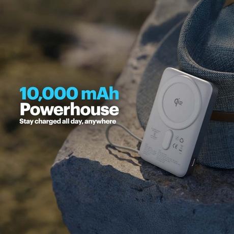 Stuffcool Odin 10000 mAh Qi2 Wireles Power Bank with Type C Cable, Silver-2