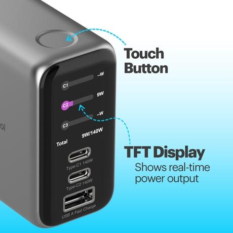 Stuffcool Nomad Pro GaN 140 W Travel Multi-Utility Adapter, Silver-2