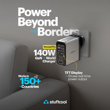 Stuffcool Nomad Pro GaN 140 W Travel Multi-Utility Adapter, Silver-7