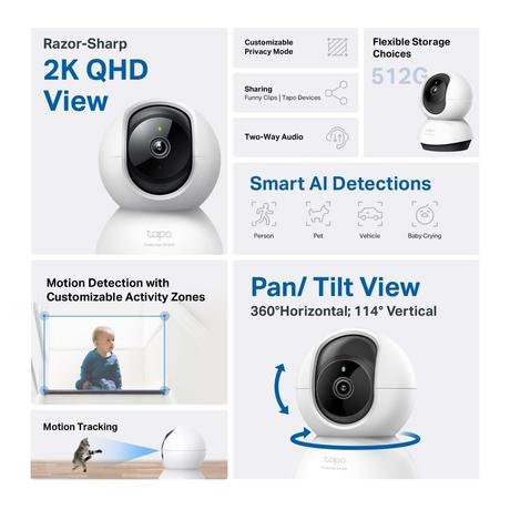 TP-Link Tapo C220 Pan/Tilt Smart Ai 2K 4Mp Qhd 1440P Home Security Wi-Fi Camera-1
