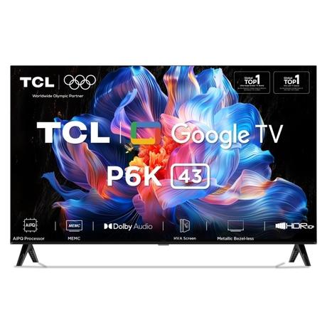 TCL 108 cm (43 inches) 4K UHD Google TV, 43P6K, Black-0