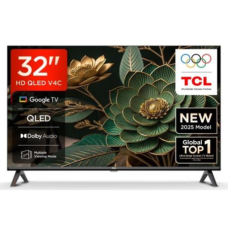 TCL 81.28 cm (32 inch) HD QLED Google TV, 32V4C, Black-0