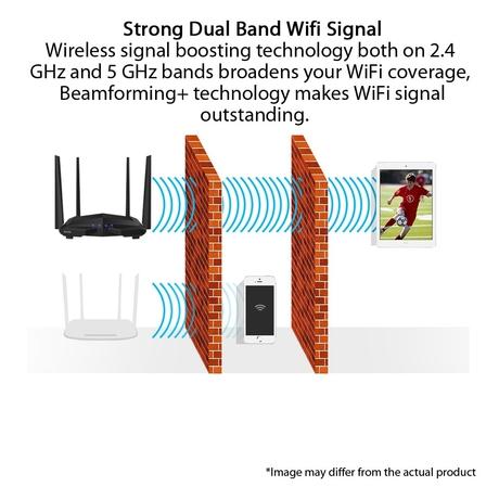 Tenda AC10 AC1200 1 to 2 Gbps V1.0 Wireless Smart Dual-Band Gigabit WiFi Router, MU-MIMO, 4 Gigabit Ports, 867Mbps/5 GHz+ 300Mbps /2.4GHz, Support VPN Server, WiFi Schedule, (Black, Not a Modem)-4