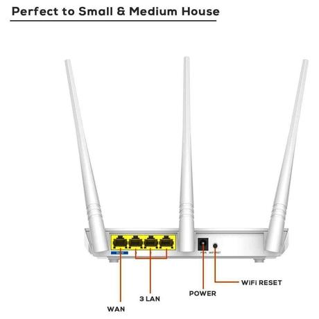 Tenda F3 300Mbps Wireless Router with 3 External Antennas - White-1