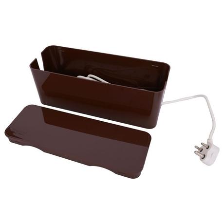Tidy Up! Wire Bin with Spike Buster/Power Strip/Surge Protector, Brown-4