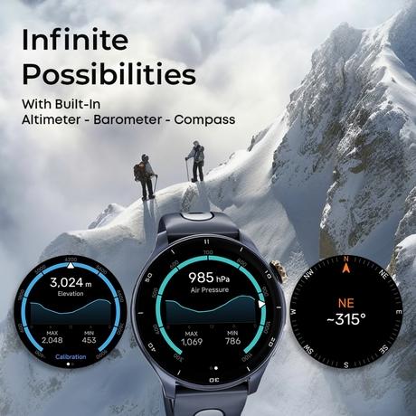 Titan Celestor Smartwatch with Advanced GPS, Altimeter, Barometer & Compass, 3.6 CM AMOLED Display with AOD, Piezoelectric Functional Crown, Single Sync BT Calling Black Eclipse (Black)-2