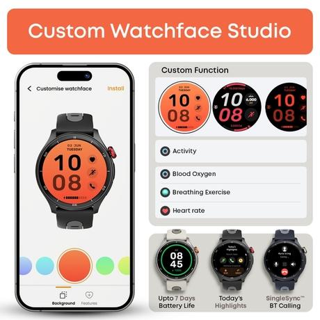 Titan Celestor Smartwatch with Advanced GPS, Altimeter, Barometer & Compass, 3.6 CM AMOLED Display with AOD, Piezoelectric Functional Crown, Single Sync BT Calling Black Eclipse (Black)-7