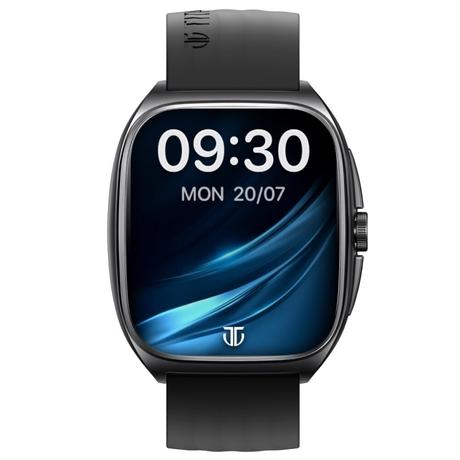 Titan Smart Evolution Smartwatch with 4.6 cm (1.85 inch) Curved AMOLED Display, SingleSync BT Calling, 8+ Day Battery Life, Liquid Silicon Strap -Black (Black Silicon)-1