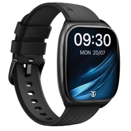 Titan Smart Evolution Smartwatch with 4.6 cm (1.85 inch) Curved AMOLED Display, SingleSync BT Calling, 8+ Day Battery Life, Liquid Silicon Strap -Black (Black Silicon)-4