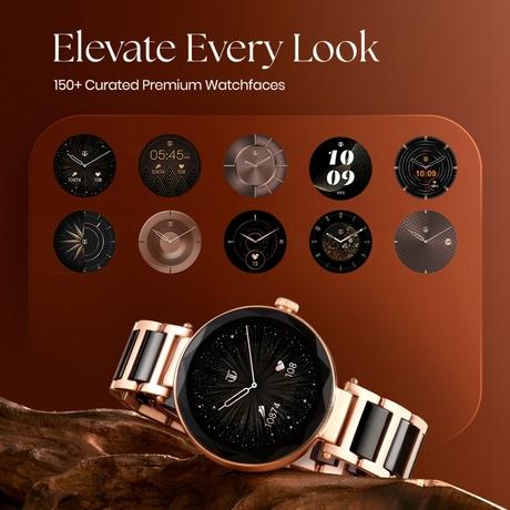 Titan Smart ELIXIR Smartwatch, Rose Gold + White-5