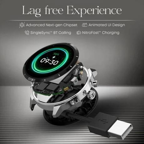 Titan Smart HERITAGE Smartwatch with 3.63 cm (1.43 inch) AMOLED Display, Black+Rose Gold-3