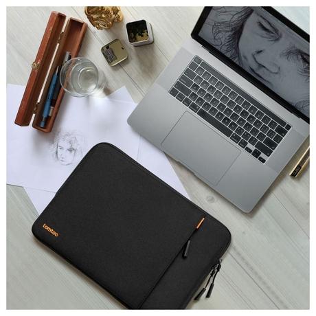 Tomtoc Defender Laptop Sleeve for Up to 35.56 cm (14 Inch) Laptop with Safeguard Laptop Bottom Corner, Black A13-C01D01-6
