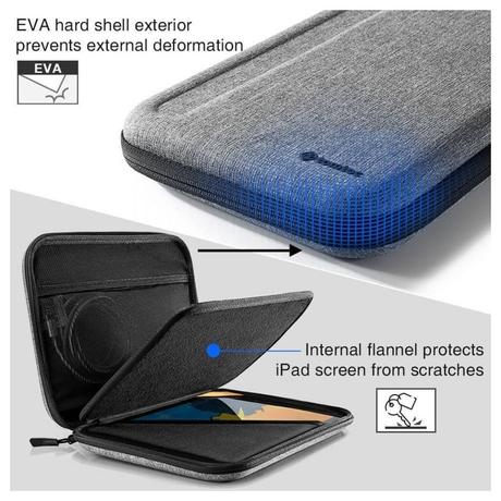 Tomtoc Hardshell Tablet Case for iPad Air/Pro with 360 Degree Superior Protection, Grey A06-002G-5