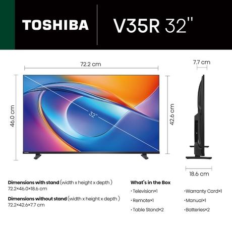 Toshiba 81.3 cm (32 inch) HD TV, 32V35RP-1