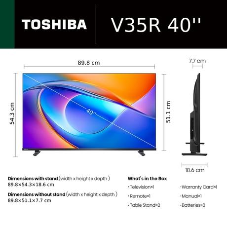 Toshiba 101.6 cm (40 inch) Full HD TV, 40V35RP-1