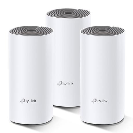 TP-Link Deco E4 1 to 2 Gbps Whole Home Mesh Wi-Fi System, Seamless Roaming and Speedy (AC1200) for Large Home, Work with Amazon Echo/Alexa, Router and WiFi Booster Replacement, Parent Control Router, Pack of 3-0