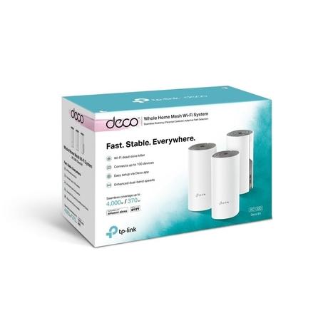 TP-Link Deco E4 1 to 2 Gbps Whole Home Mesh Wi-Fi System, Seamless Roaming and Speedy (AC1200) for Large Home, Work with Amazon Echo/Alexa, Router and WiFi Booster Replacement, Parent Control Router, Pack of 3-5