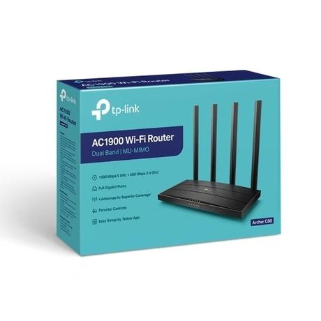 TP-Link Archer C80 AC1900 Dual Band Wireless, Wi-Fi Speed Up to 1300 Mbps/5 GHz + 600 Mbps/2.4 GHz, Full Gigabit, High-Performance WiFi, 1.2GHz CPU, MU-MIMO Router (Black)-4