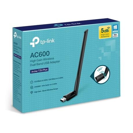 TP-Link AC600 WiFi Wireless Network USB Adapter for Desktop PC with 2.4GHz/5GHz High Gain Dual Band 5dBi Antenna Wi-Fi, Supports Windows 11/10/8.1/8/7/XP, Mac OS 10.15 and earlier (Archer T2U Plus)-6