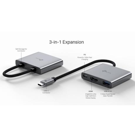 TP-Link UH3020C 3-in-1 USB-C Hub Docking Station with 4K Display Port and Power Delivery-1