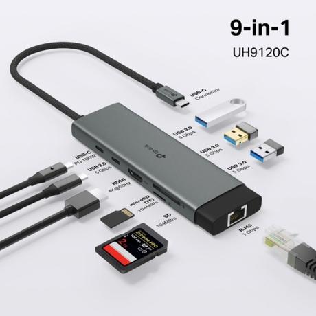 TP-Link UH9120C 9-in-1 USB-C Hub Docking Station with 4K Display Port and Power Delivery-4